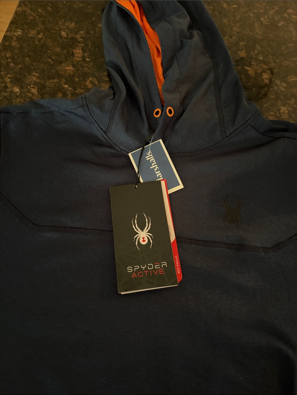 Spyder Navy Hoodie with Orange Accents